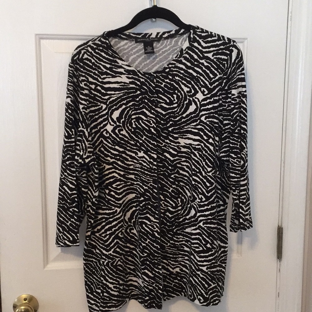 Marina Luna Woman 1X zebra top